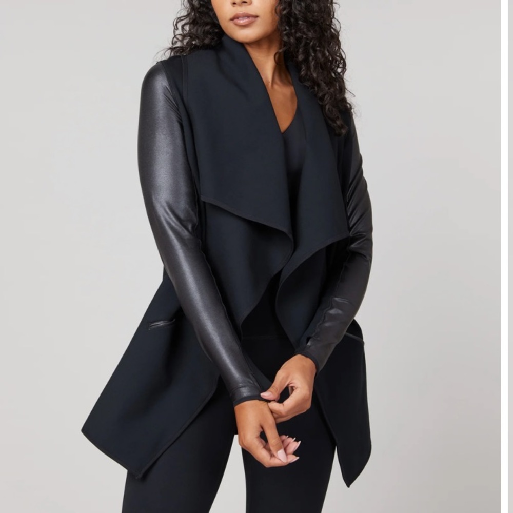 SPANX Drape Front Jacket - black